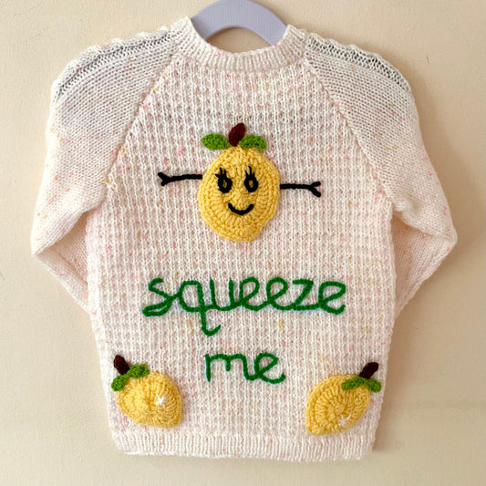 “Squeeze Me” Handmade Cardigan Size Approx 1-2 Years