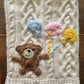 Handmade Teddy and Balloons Pram Blanket
