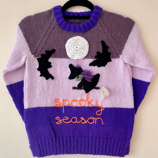 "Spooky Season" Handmade Jumper Size Approx 8-10 Years