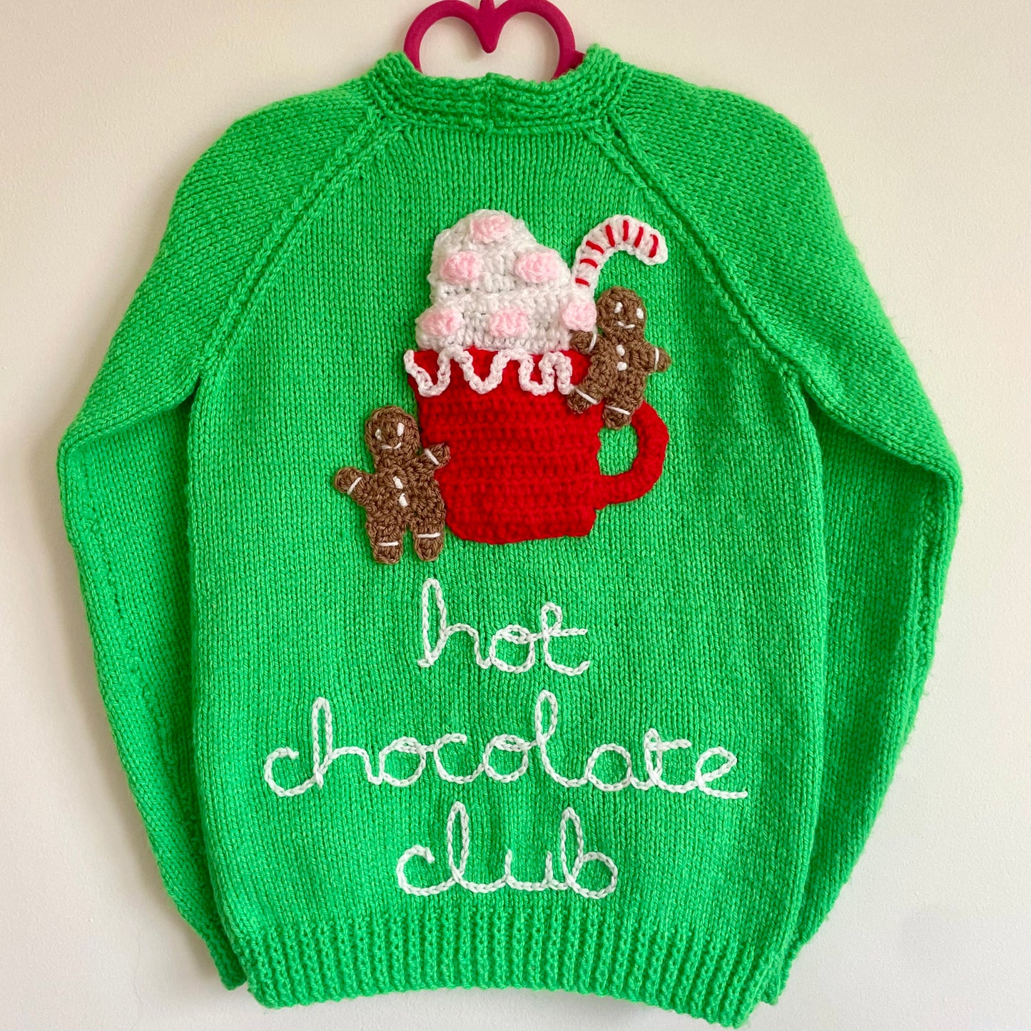 "Hot Chocolate Club" Handmade Cardigan Size Approx 3-4 Years