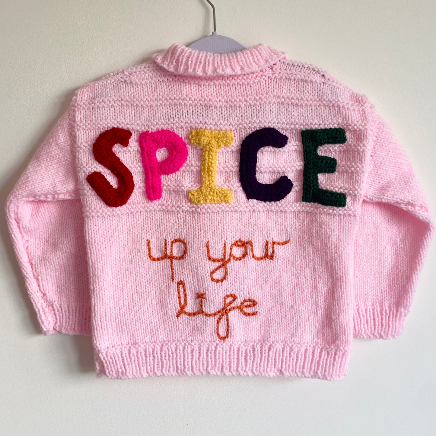 "SPICE Up You Life” Handmade Cardigan Size Approx 4-5 Years
