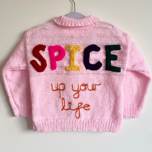 "SPICE Up You Life” Handmade Cardigan Size Approx 4-5 Years