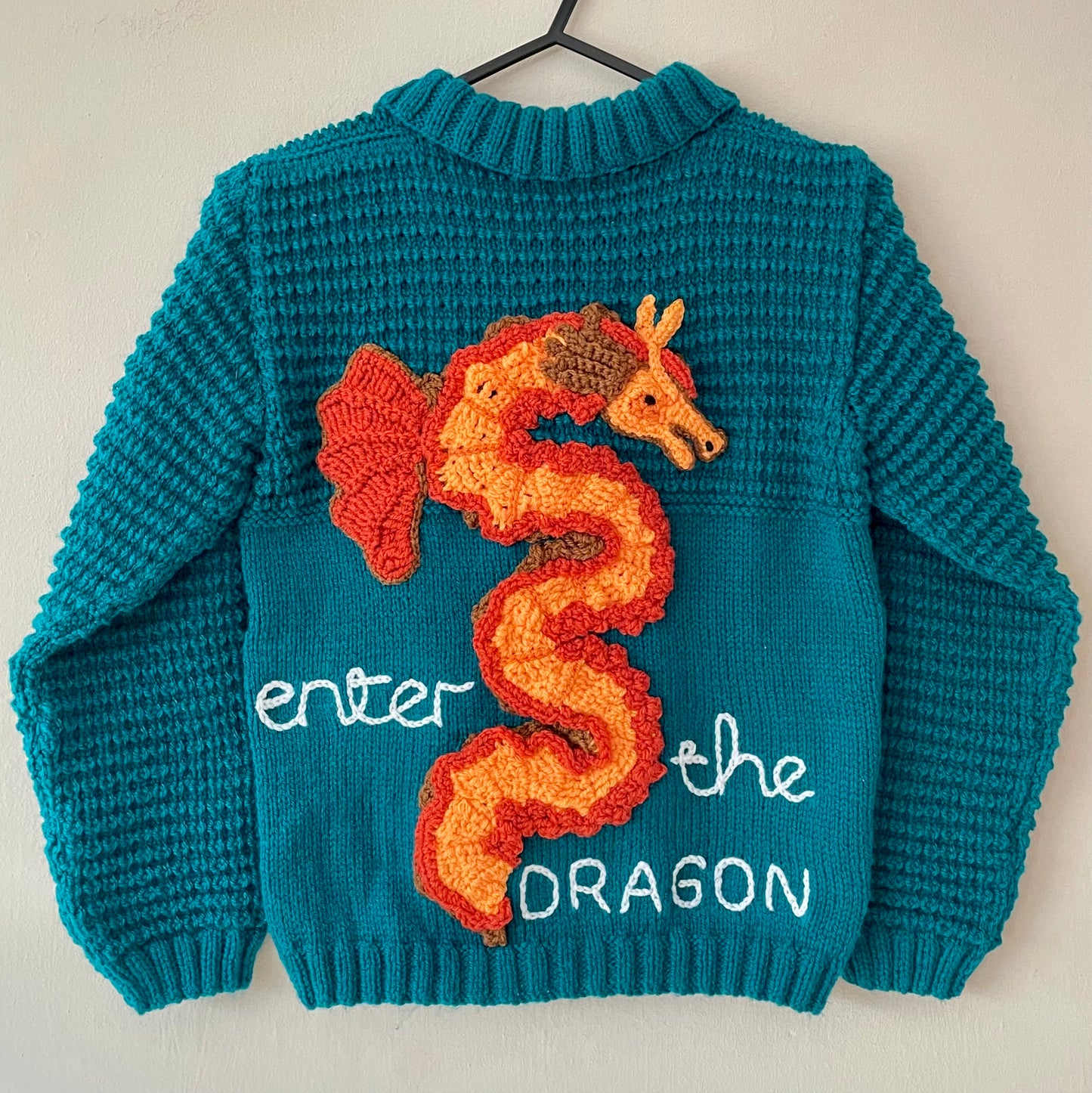 "Enter The Dragon" Handmade Cardigan Size Approx 5-7 Years
