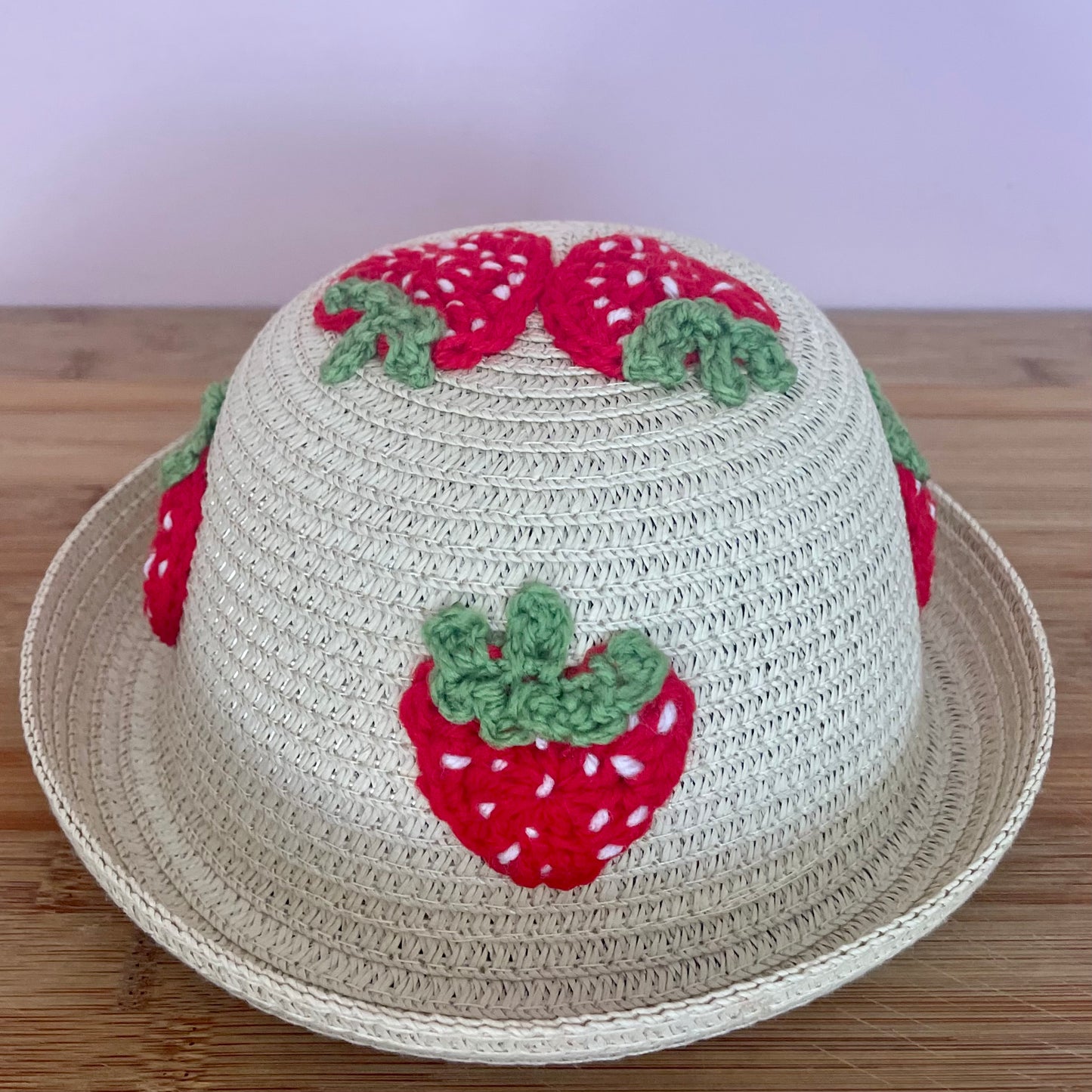 Strawberry Embellished Straw Hat - Age 1-3 Years
