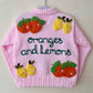 "Oranges & Lemons” Handmade Cardigan Size Approx 4-5 Years