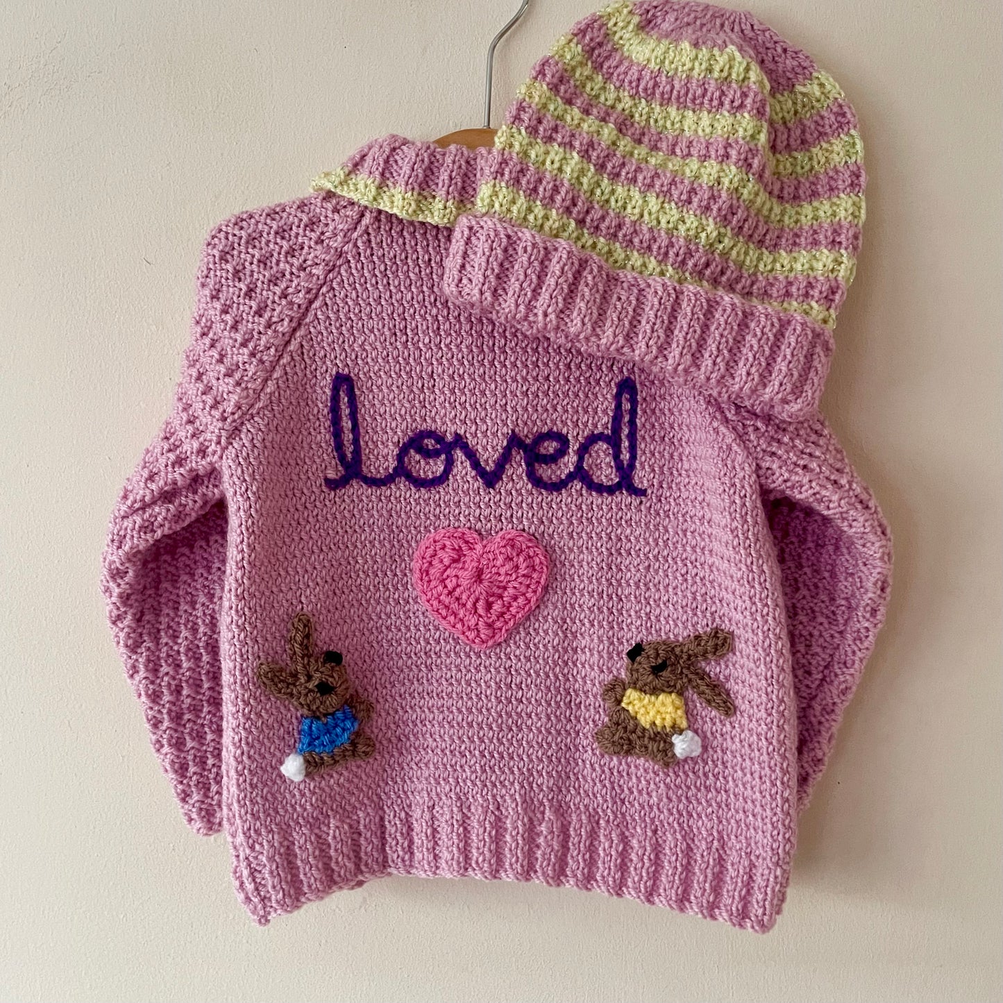 "Loved" Handmade Bunnies Cardigan Size Approx 1-2 Years