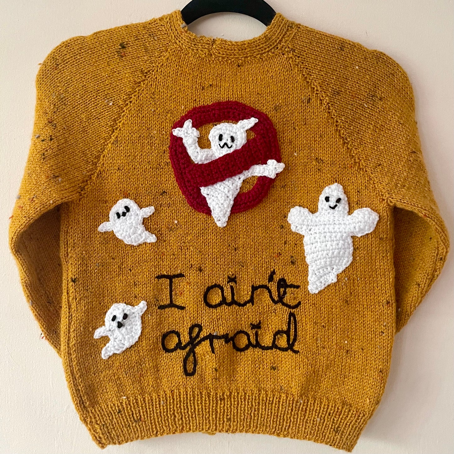 "I Ain't Afraid” Handmade Cardigan Size Approx 6-8 Years