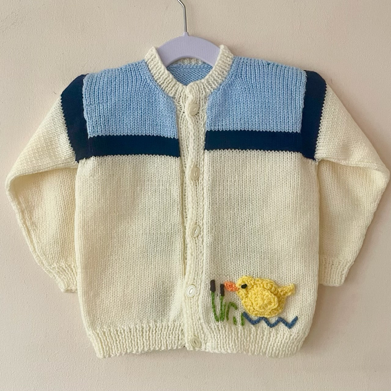 "Quack Quack” Handmade Cardigan Size Approx 1-2 Years