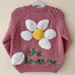 "She Loves Me" Handmade Cardigan Size Approx 3-4 Years