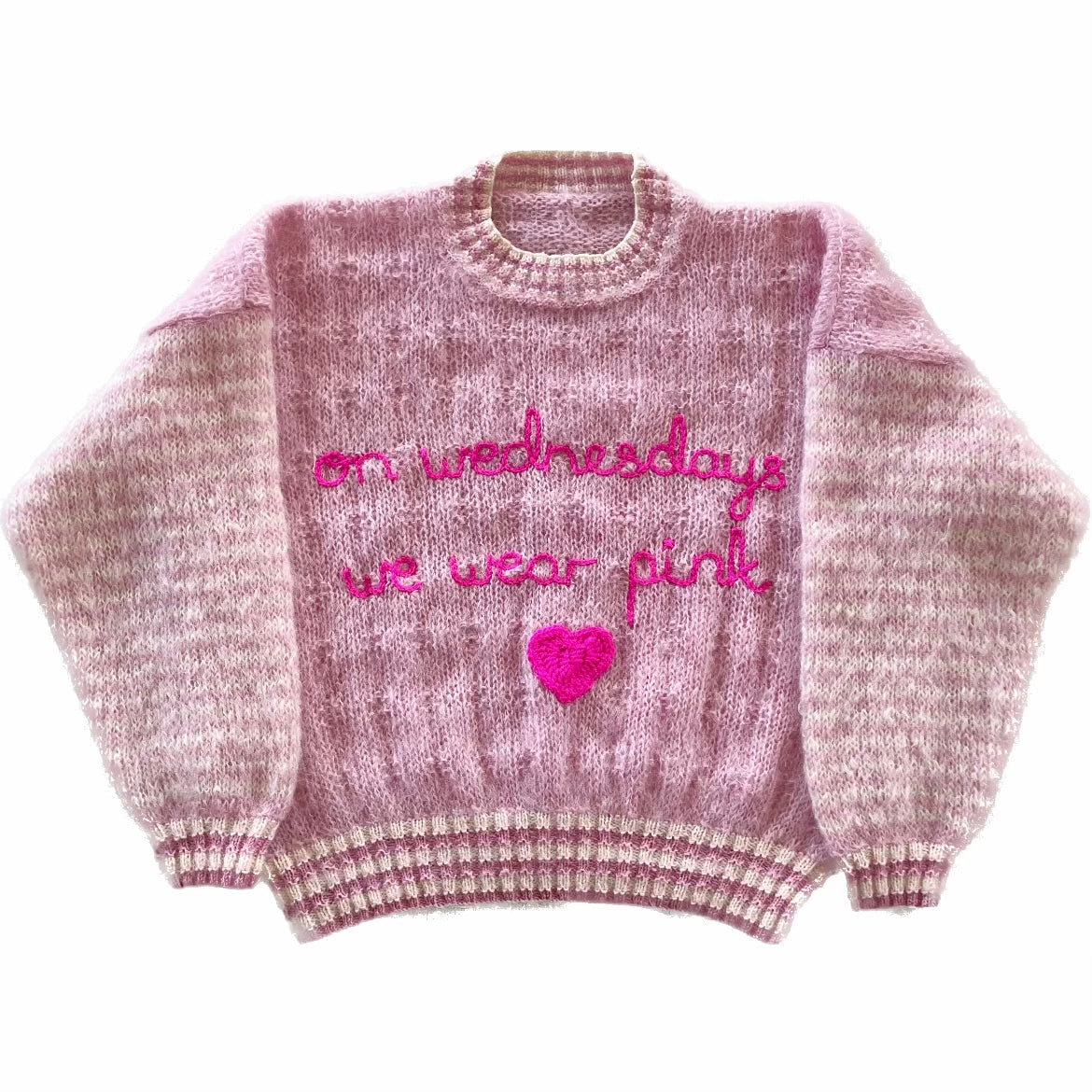 "On Wednesdays We Wear Pink" Handmade Adult Jumper Size Medium