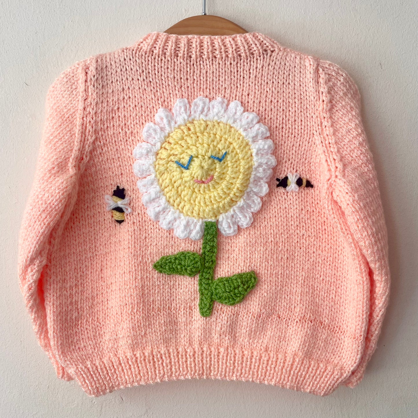 "Daisy and Bees" Handmade Cardigan Size Approx 1-2 Years