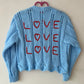 "Love Love Love" Handmade Cardigan Size Approx 3-5 Years