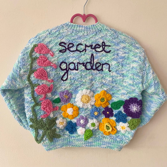 "Secret Garden" Handmade Cardigan Size Approx 3-4 Years
