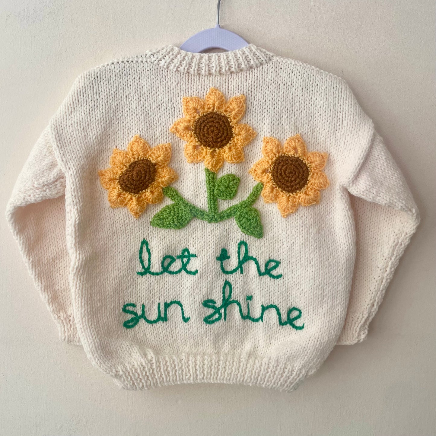 "Let The Sun Shine" Handmade Cardigan Size Approx 4-6 Years