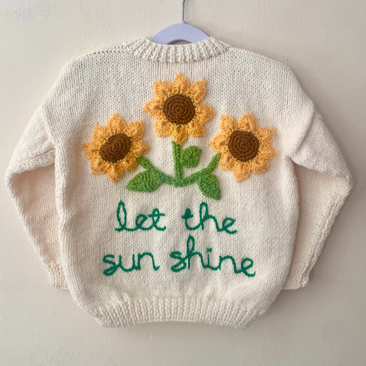 "Let The Sun Shine" Handmade Cardigan Size Approx 4-6 Years