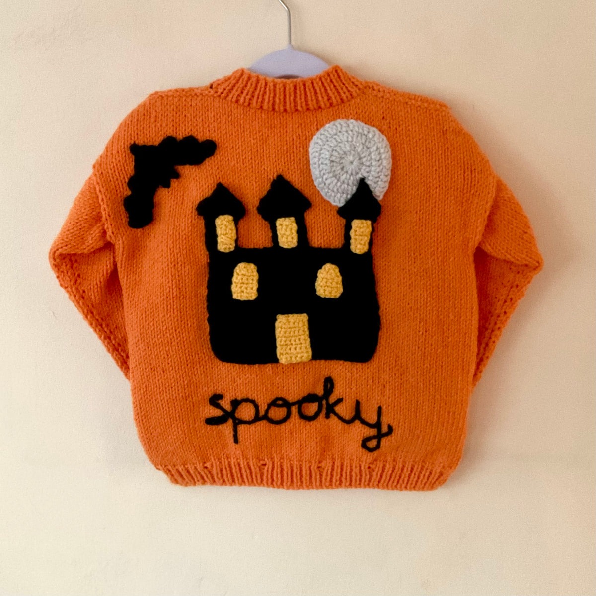 "Spooky" Handmade Cardigan Size Approx 3-5 Years