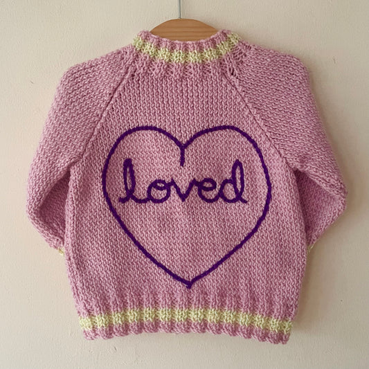 "Loved” Handmade Cardigan Size Approx 6-12 Months