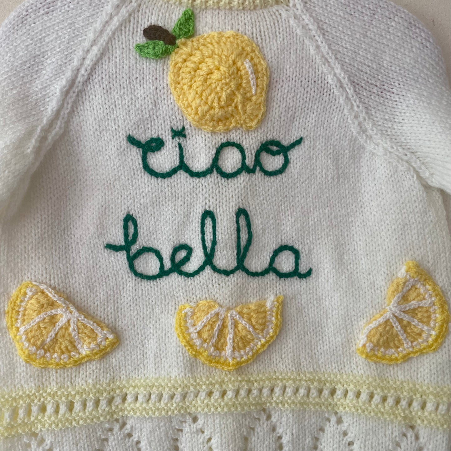 "Ciao Bella" Handmade Cardigan Size Approx 3-4 Years