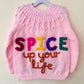 "SPICE Up Your Life” Handmade Cardigan Size Approx 6-8 Years