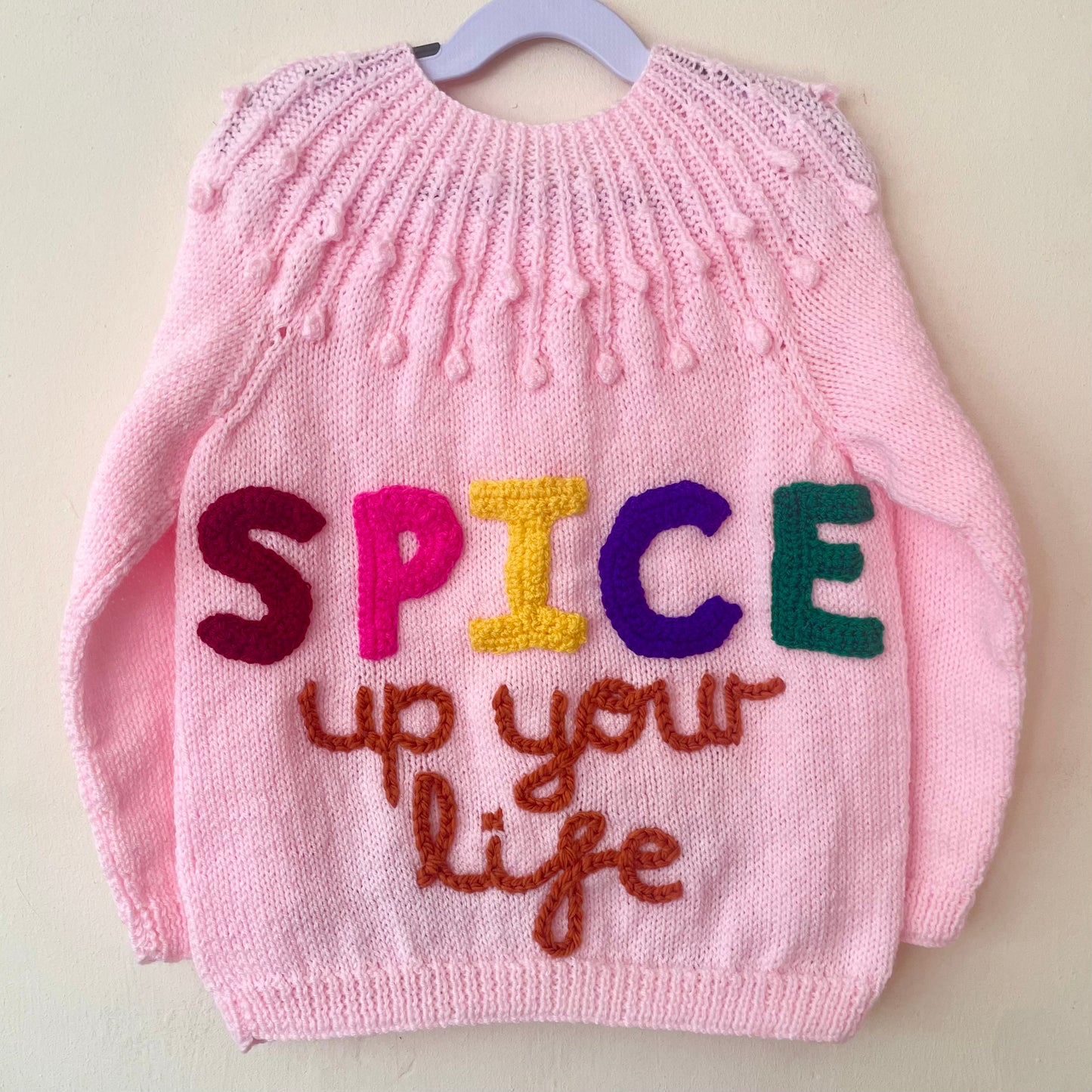 "SPICE Up Your Life” Handmade Cardigan Size Approx 6-8 Years