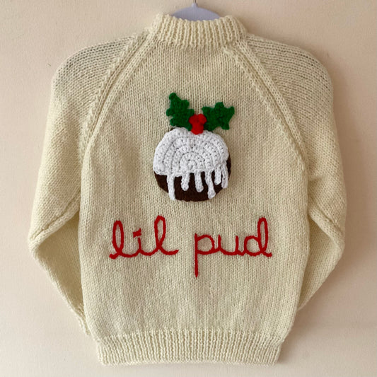 "Lil Pud" Handmade Santa Jumper Size Approx 1-2 Years