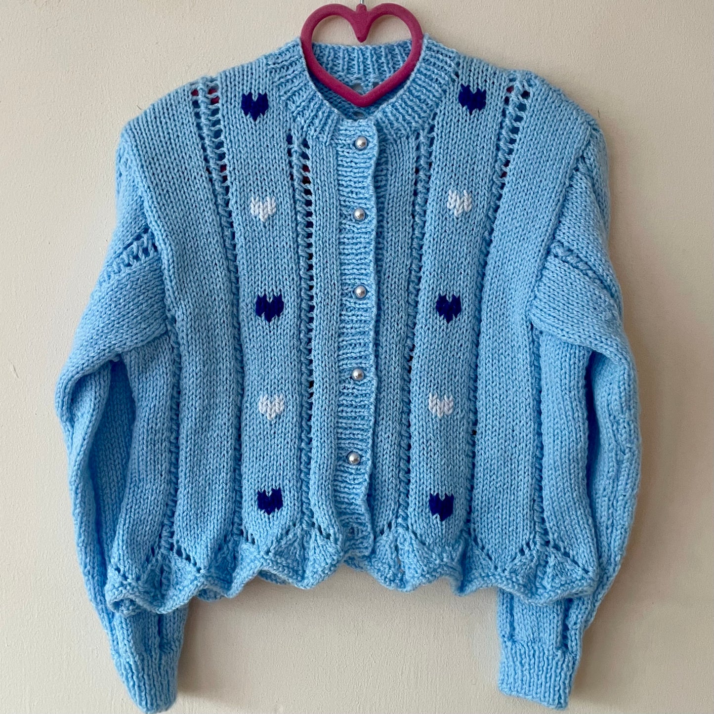 "Love Love Love" Handmade Cardigan Size Approx 3-5 Years