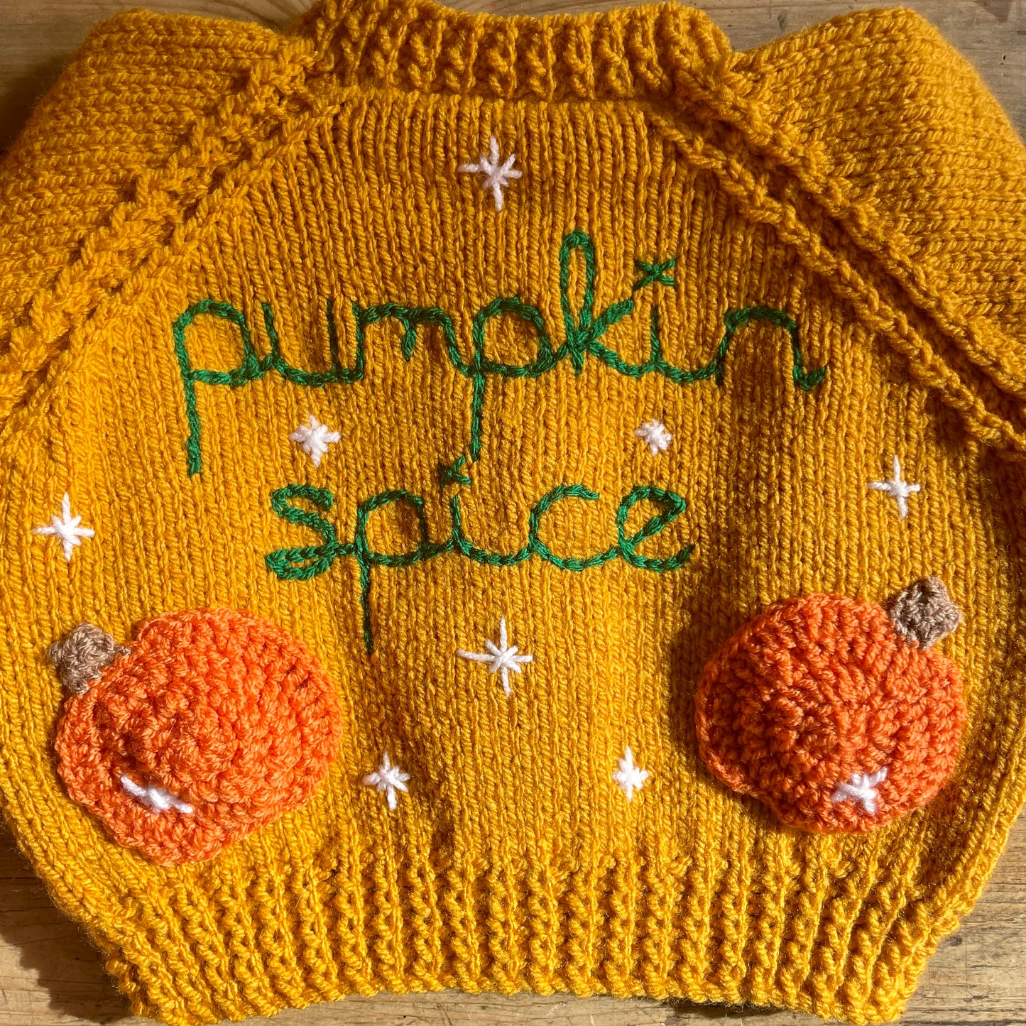 "Pumpkin Spice” Handmade Cardigan Size Approx 1-2 Years