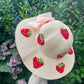 Strawberry Embellished Wide Brimmed Straw Hat - Age 2-4 Years