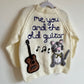 "Me, You and the Old Guitar" Handmade Cardigan Size Approx 4-6 Years