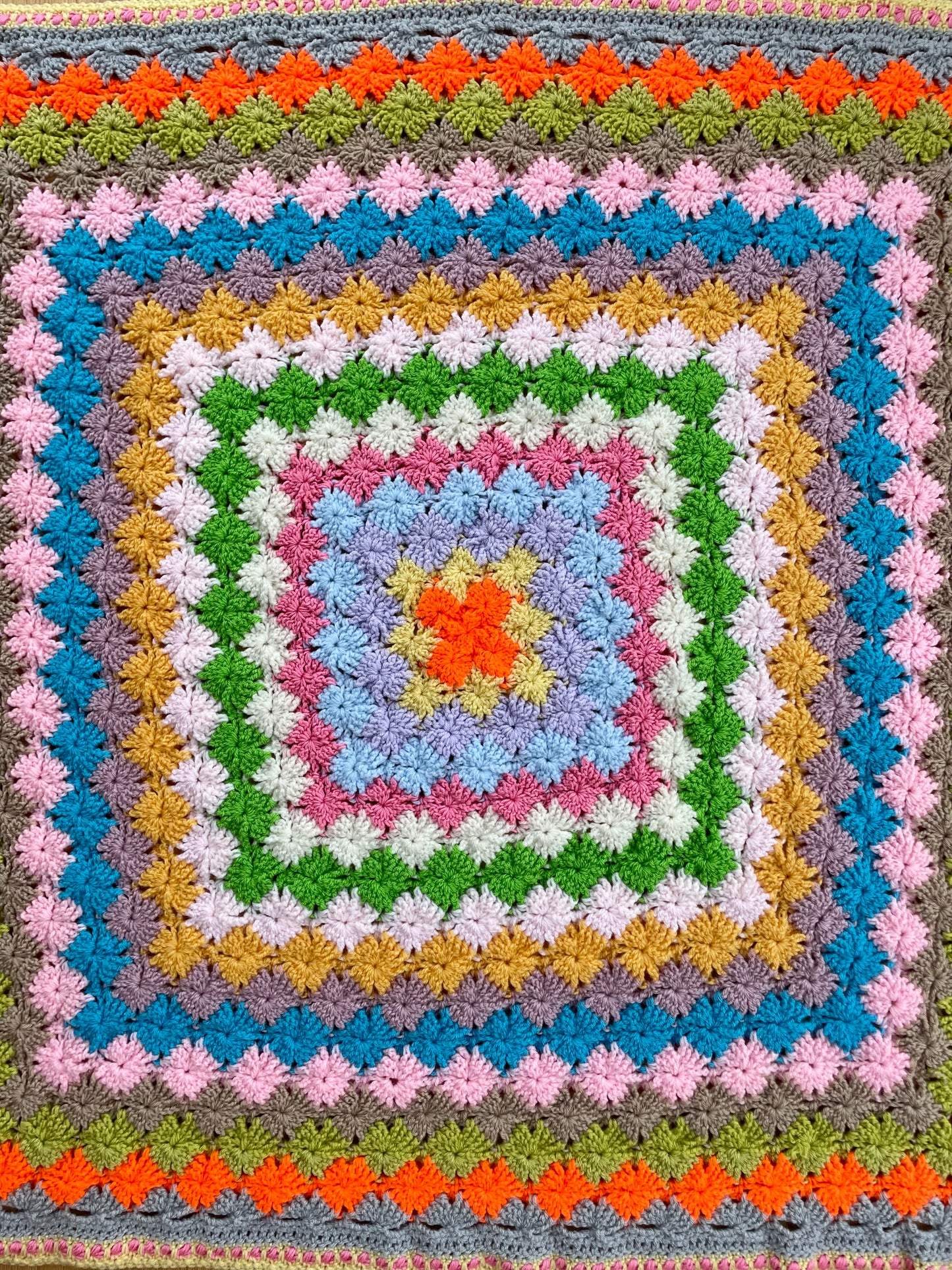 Handmade Rainbow Cot Blanket