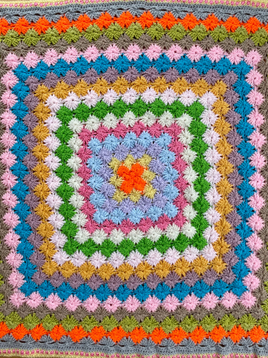 Handmade Rainbow Cot Blanket