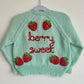 "Berry Sweet” Handmade Cardigan Size Approx 2-3 Years