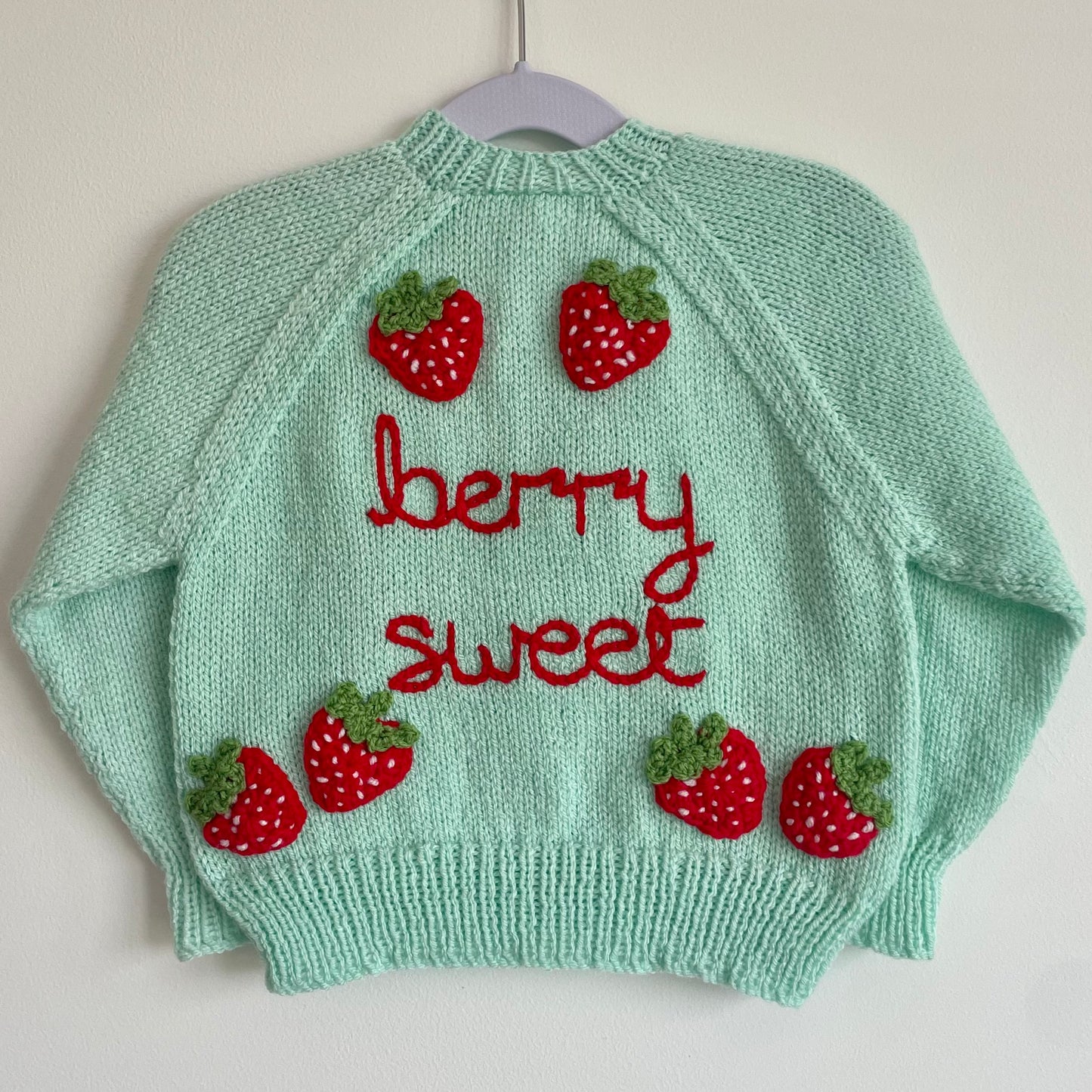 "Berry Sweet” Handmade Cardigan Size Approx 2-3 Years