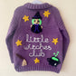 "Little Witches Club” Handmade Cardigan Size Approx 4-5 Years