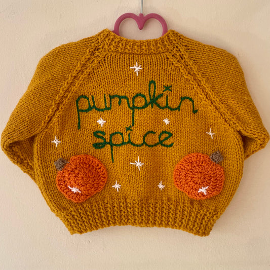 "Pumpkin Spice” Handmade Cardigan Size Approx 1-2 Years