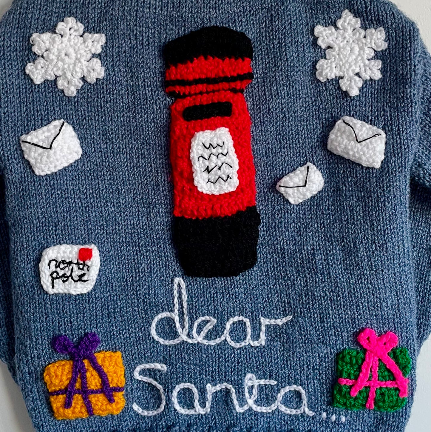 "Dear Santa" Handmade Cardigan Size Approx 2-3 Years