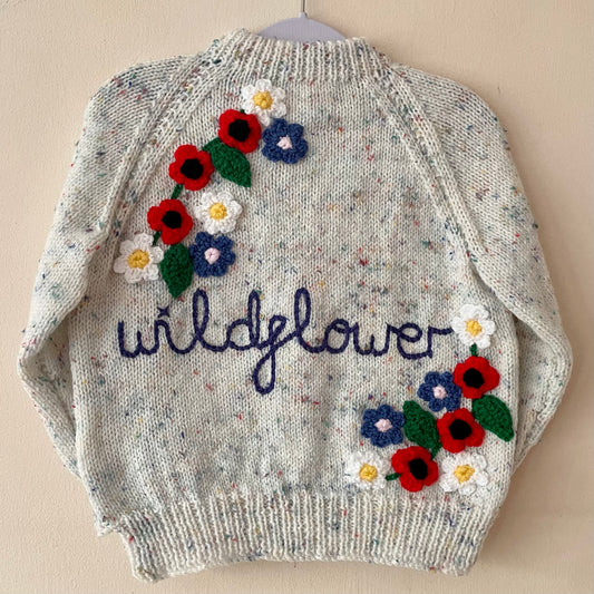 "Wildflower" Handmade Cardigan Size Approx 3-4 Years