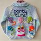 "Party Time" Handmade Cardigan Size Approx 2-3 Years