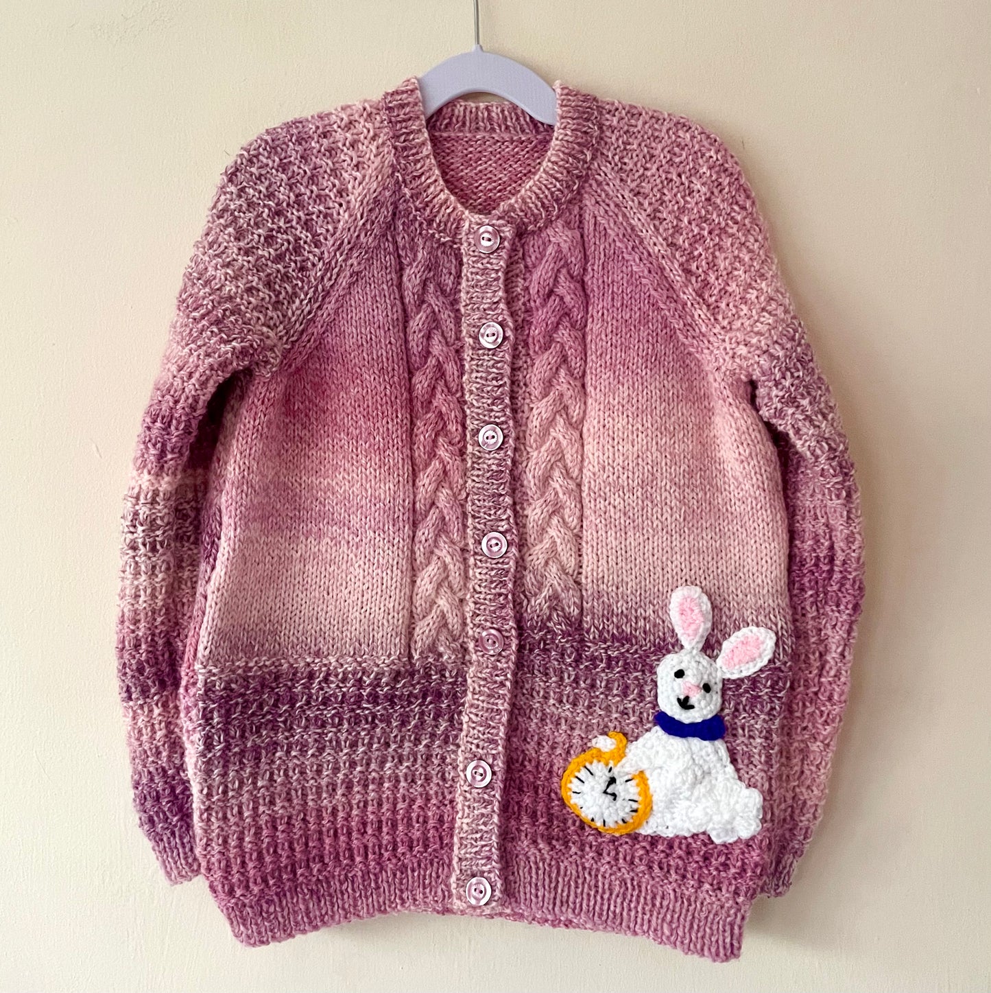 "In Wonderland” Handmade Cardigan Size Approx 6-8 Years