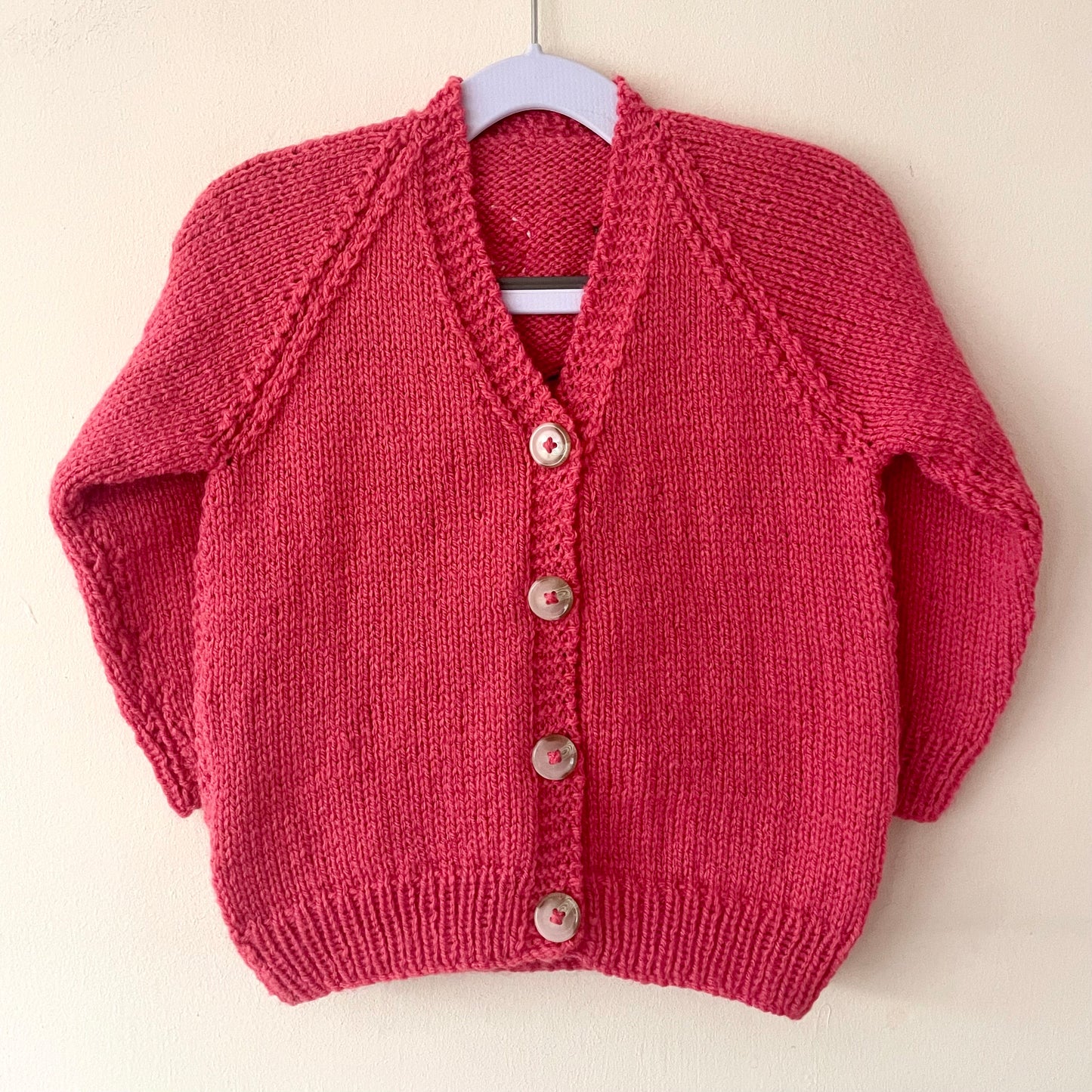 "Party Time” Handmade Pink Cardigan Size Approx 2-3 Years