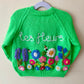 “Les Fleurs” Handmade Cardigan Size Approx 3-4 Years