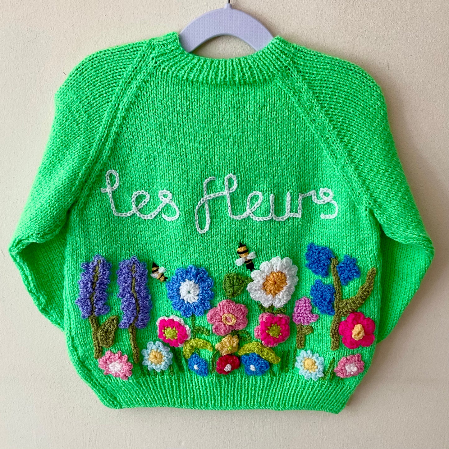 “Les Fleurs” Handmade Cardigan Size Approx 3-4 Years