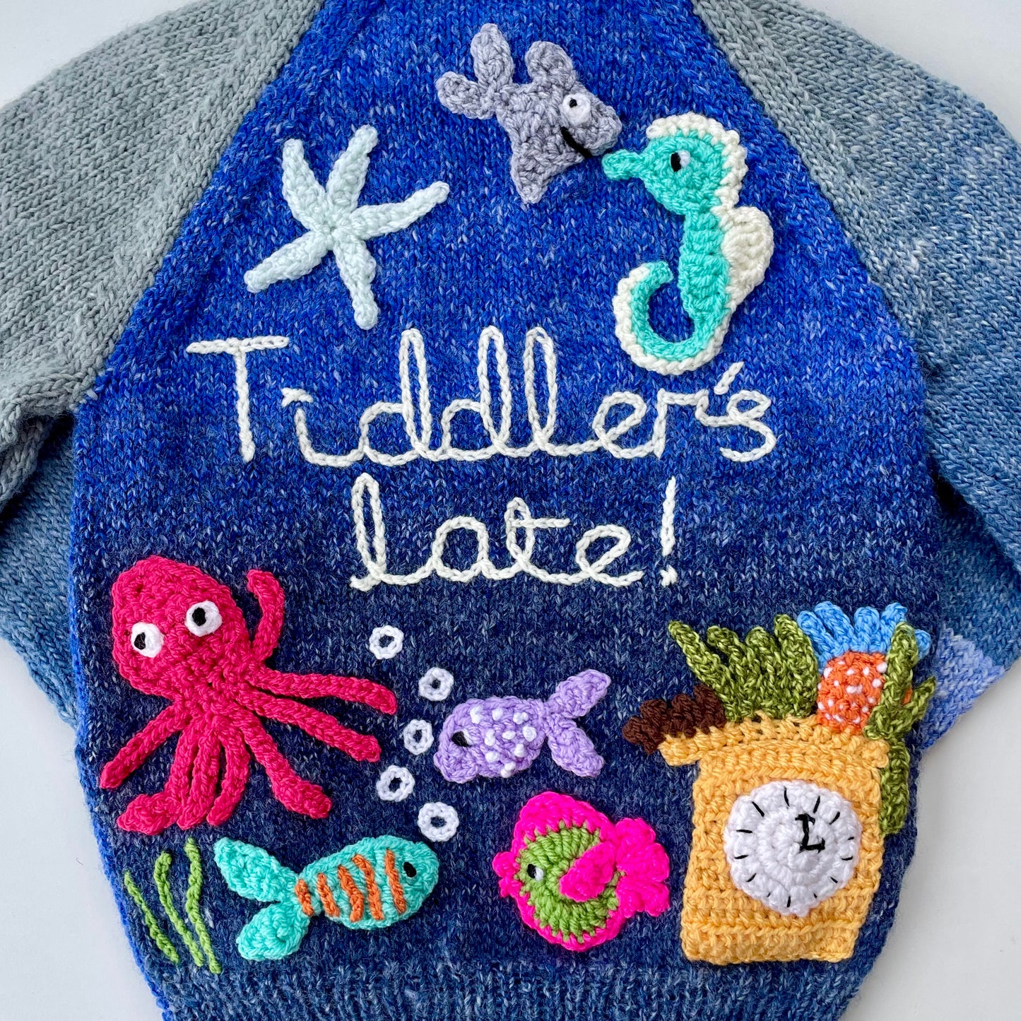 "Tiddler's Late” Handmade Jumper Size Approx 3-5 Years