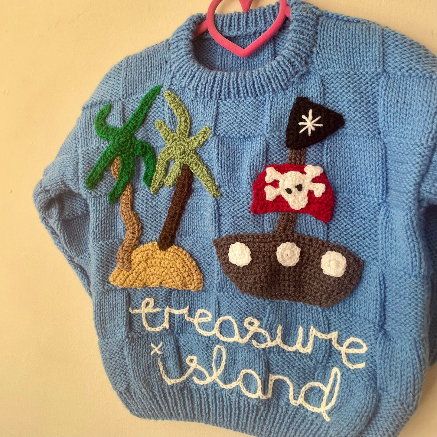 "Treasure Island" Handmade Jumper Size Approx 4-5 Years