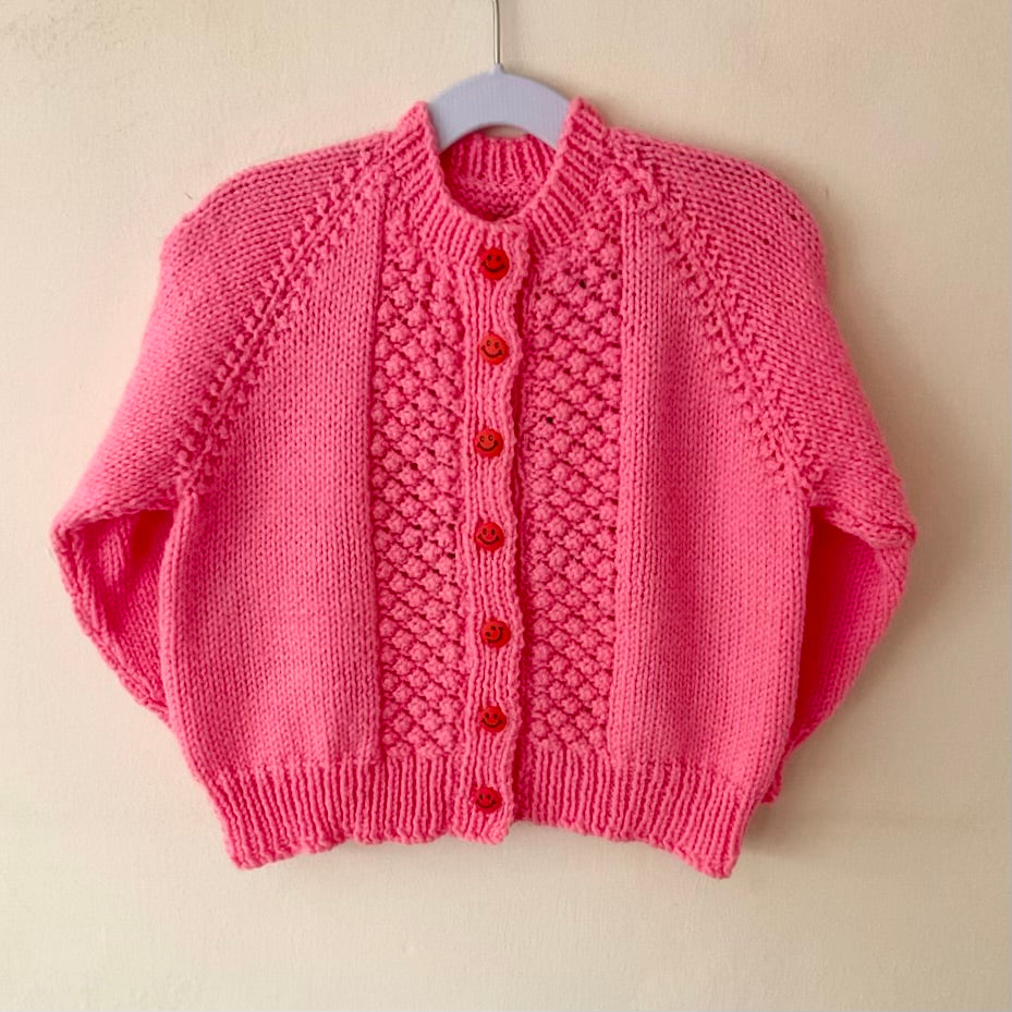 “Daisy Chain” Handmade Cardigan Size Approx 3-5 Years
