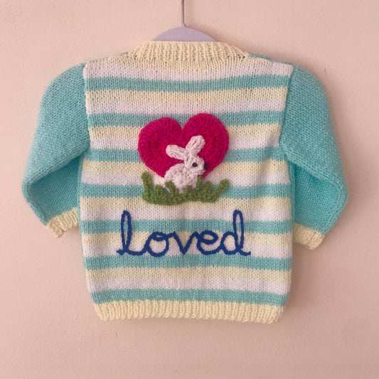 "Loved” Handmade Cardigan Size Approx 6-18 Months