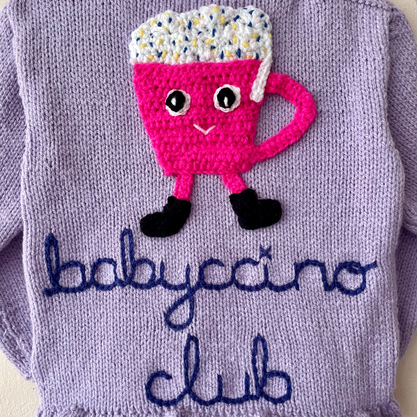 "Babyccino Club” Handmade Cardigan Size Approx 2-3 Years