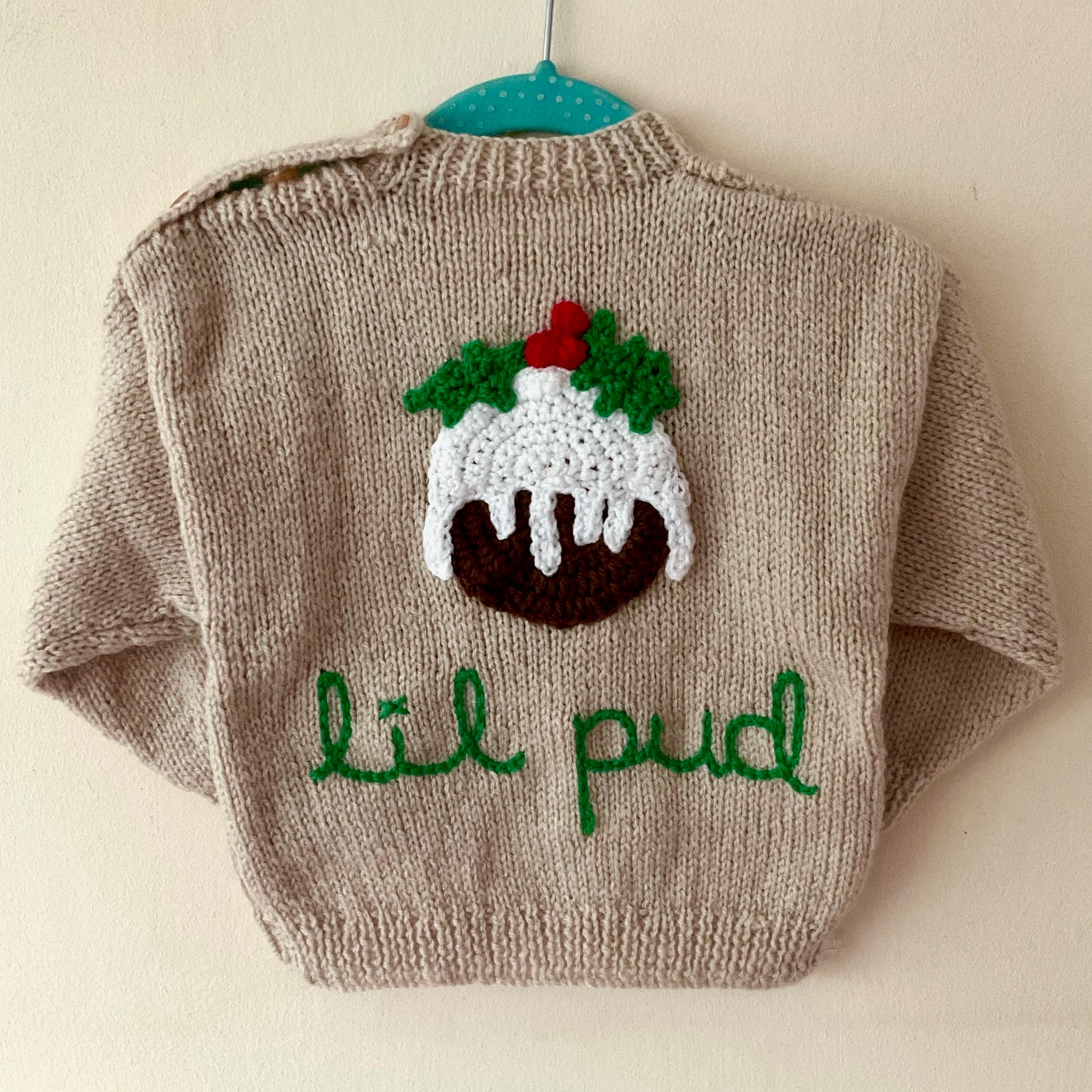 "Lil Pud" Handmade Beige Jumper Size Approx 1-2 Years