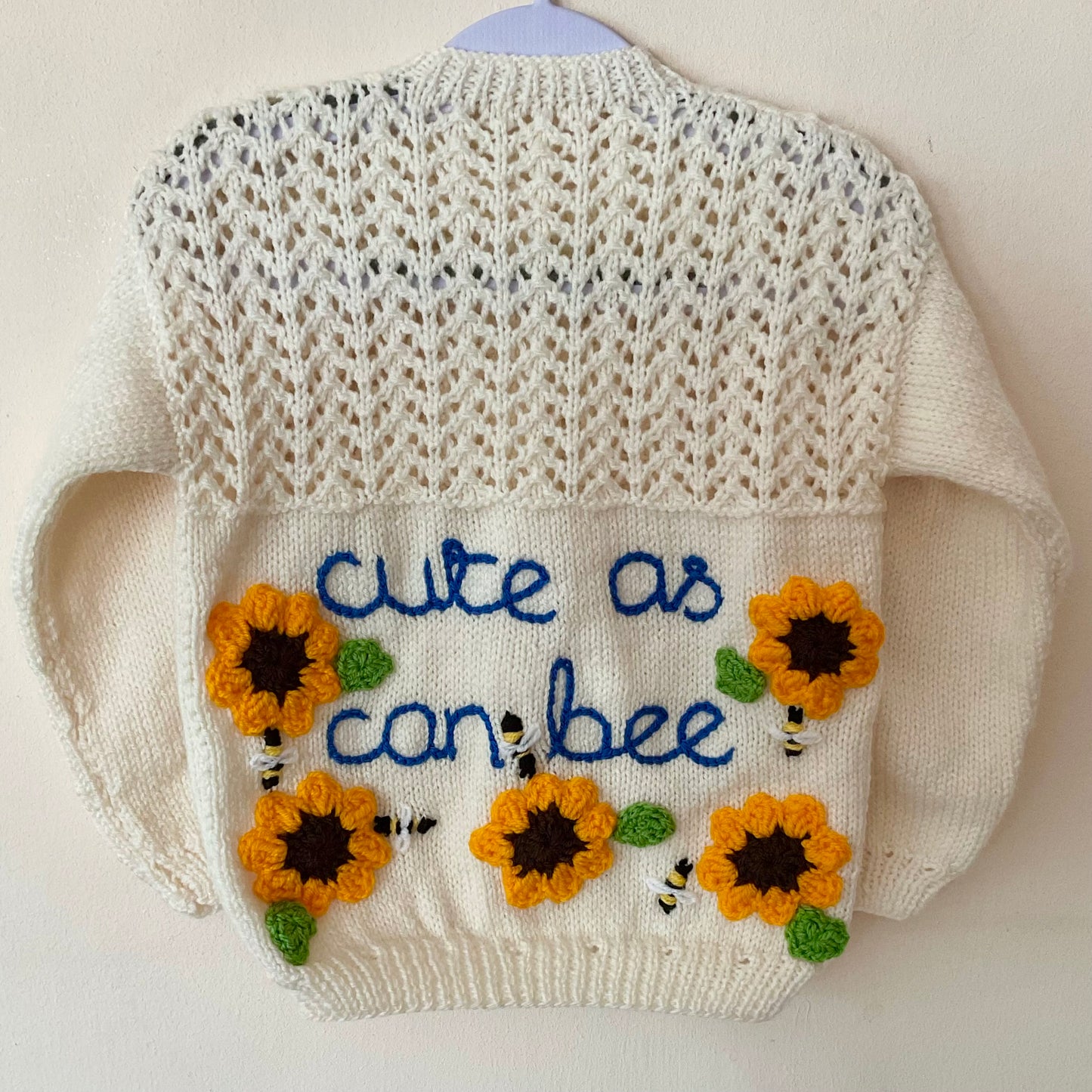 "Cute As Can Bee” Handmade Cardigan Size Approx 2-3 Years
