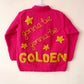 “Gonna Be Golden” Handmade Pink Cardigan Size Approx 6-8 Years